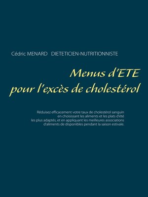 cover image of Menus d'été pour l'excès de cholestérol